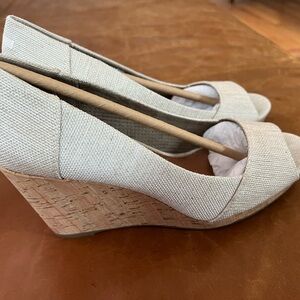 Toms Cream Wedge Sandals